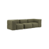 Soft Sofa Indoor 3-personers sofa i olivengrønt corduroy stof uden puf, indendørs model.