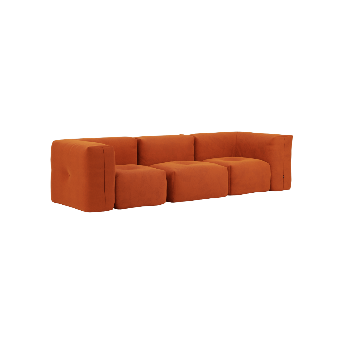 Orange Jaquard Soft Sofa Indoor 3-personers modulsofa uden puf i moderne design.