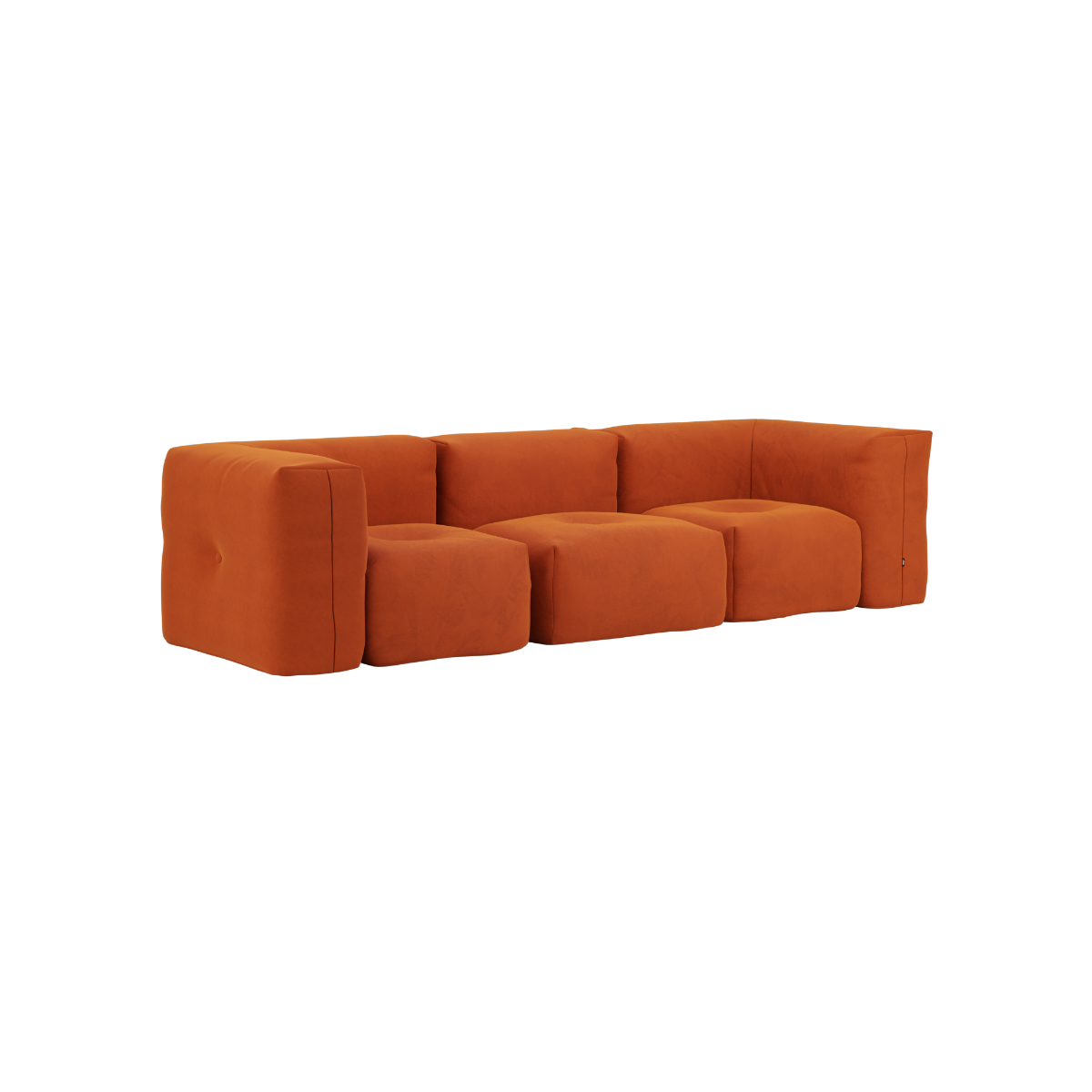 Soft Sofa Indoor 3-personers sofa i orange jaquard uden puf, blød og modulær design.