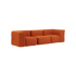 Soft Sofa Indoor 3-personers sofa i orange jaquard uden puf, blød og modulær design.