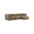 Soft Sofa Indoor 3-personers sofa i Teddy Brown polyester med puf, blød og modulær design.