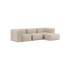 Soft Sofa Indoor 3-personers modulsofa i beige corduroy med puf i samme stof.