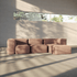 Soft Sofa Indoor 3-personers sofa i beige Corduroy stof med modulær opbygning og bløde former.