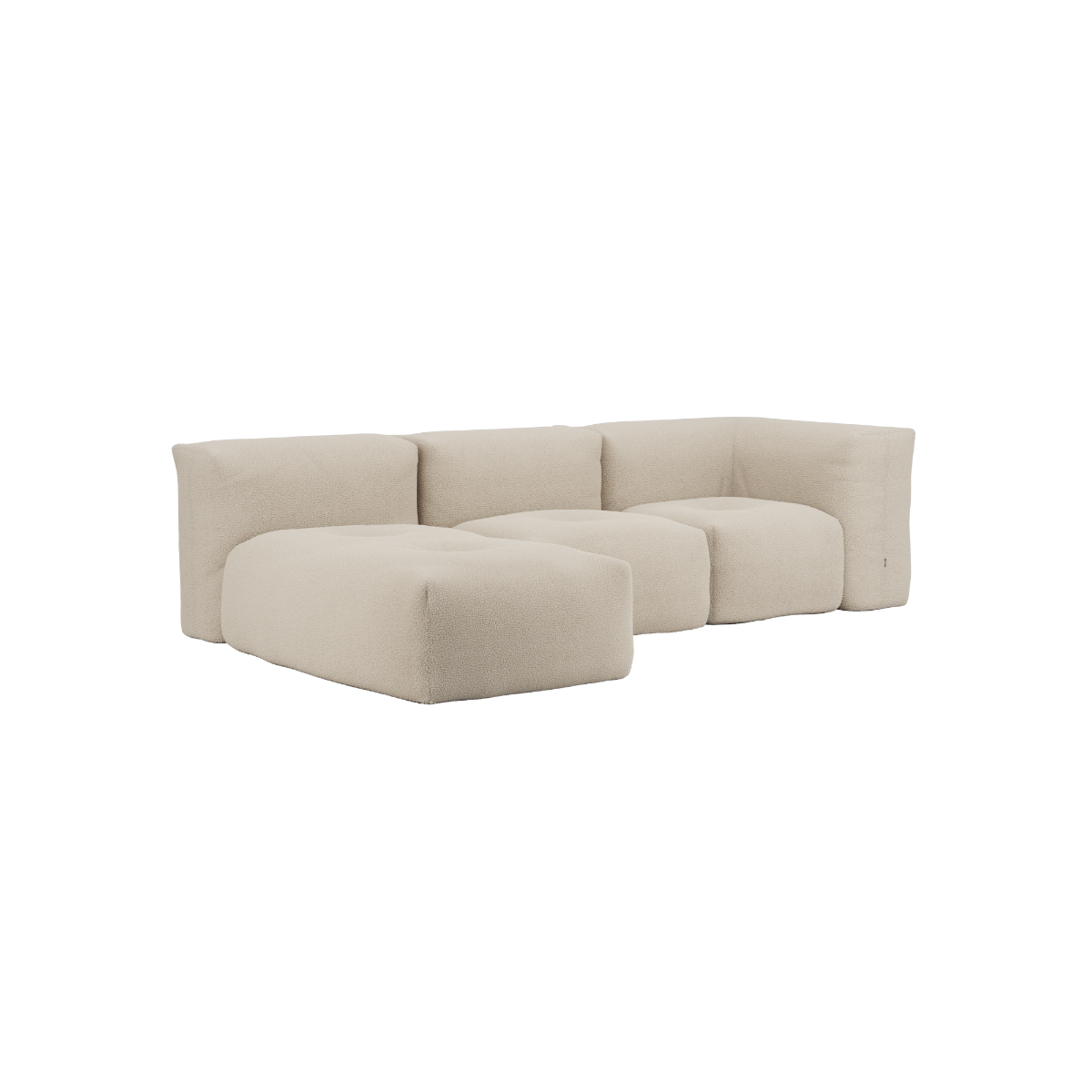 Soft Sofa Indoor 3-personers modulsofa med loungedel i beige Teddy tekstil.