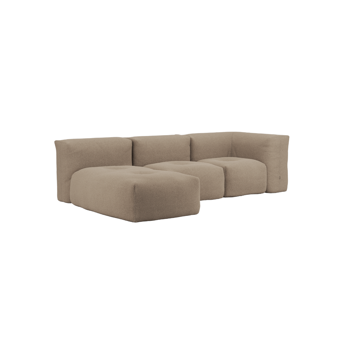 Soft Sofa Indoor 3-personers modulsofa med lounger i blødt Teddy Brown tekstil.