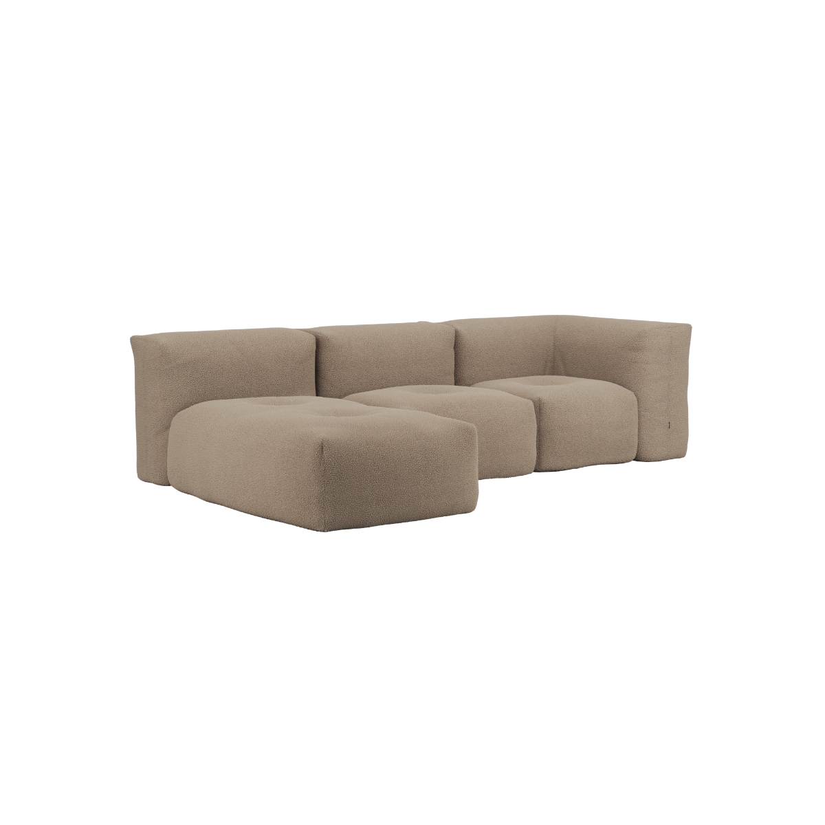 Soft Sofa Indoor 3-personers modulsofa med lounger i blødt Teddy Brown tekstil.