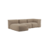 Soft Sofa Indoor 3-personers modulsofa med lounger i blødt Teddy Brown tekstil.