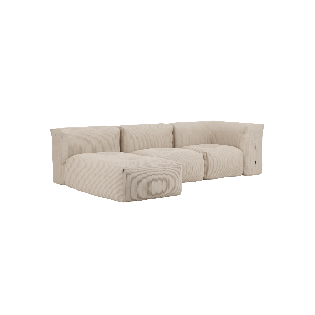 Soft Sofa Indoor 3-personers modulsofa med loungedel i beige corduroy stof indendørs