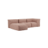 Soft Sofa Indoor 3-personers sofa med lounger i rosa corduroy stof, modulær og blød design.