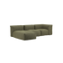 Soft Sofa Indoor 3-personers modulsofa med lounger i olivengrønt corduroy stof.