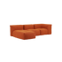 Orange Jaquard modulær Soft Sofa Indoor med loungedel og bløde tekstiler til indendørs brug.