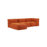 Orange Jaquard modulær Soft Sofa Indoor med loungedel og bløde tekstiler til indendørs brug.