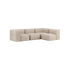 Soft Sofa Indoor 4-personers hjørnesofa i beige Corduroy stof med bløde, modulære puder.