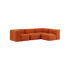 Orange Jaquard modulær Soft Sofa Indoor hjørnesofa med blødt tekstil og lav ryg i moderne design.