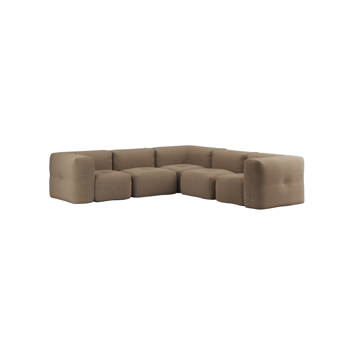 Soft Sofa Indoor 5-personers hjørnesofa i Teddy Brown polyester med blødt, modulært design.