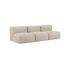 Soft Sofa Indoor 3-personers modulsofa i beige Teddy tekstil uden puf, indendørs brug.