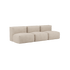 Soft Sofa Indoor 3-personers modulsofa i beige Corduroy stof uden puf, moderne og blød design.