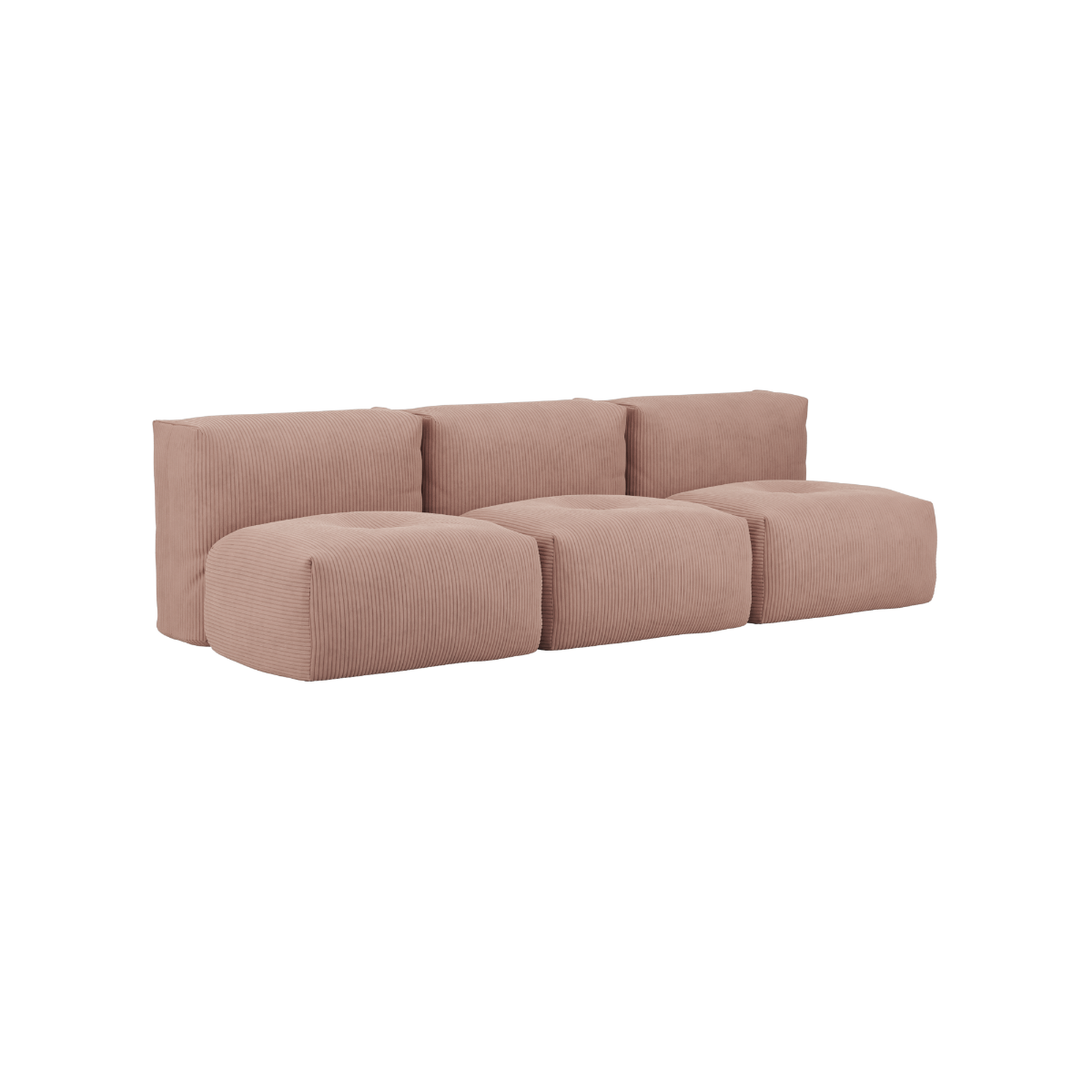 Soft Sofa Indoor 3-personers sofa i Corduroy Rose uden puf med bløde, modulære former.