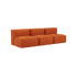 Orange Jaquard Soft Sofa Indoor 3-personers modulsofa uden puf i moderne design.
