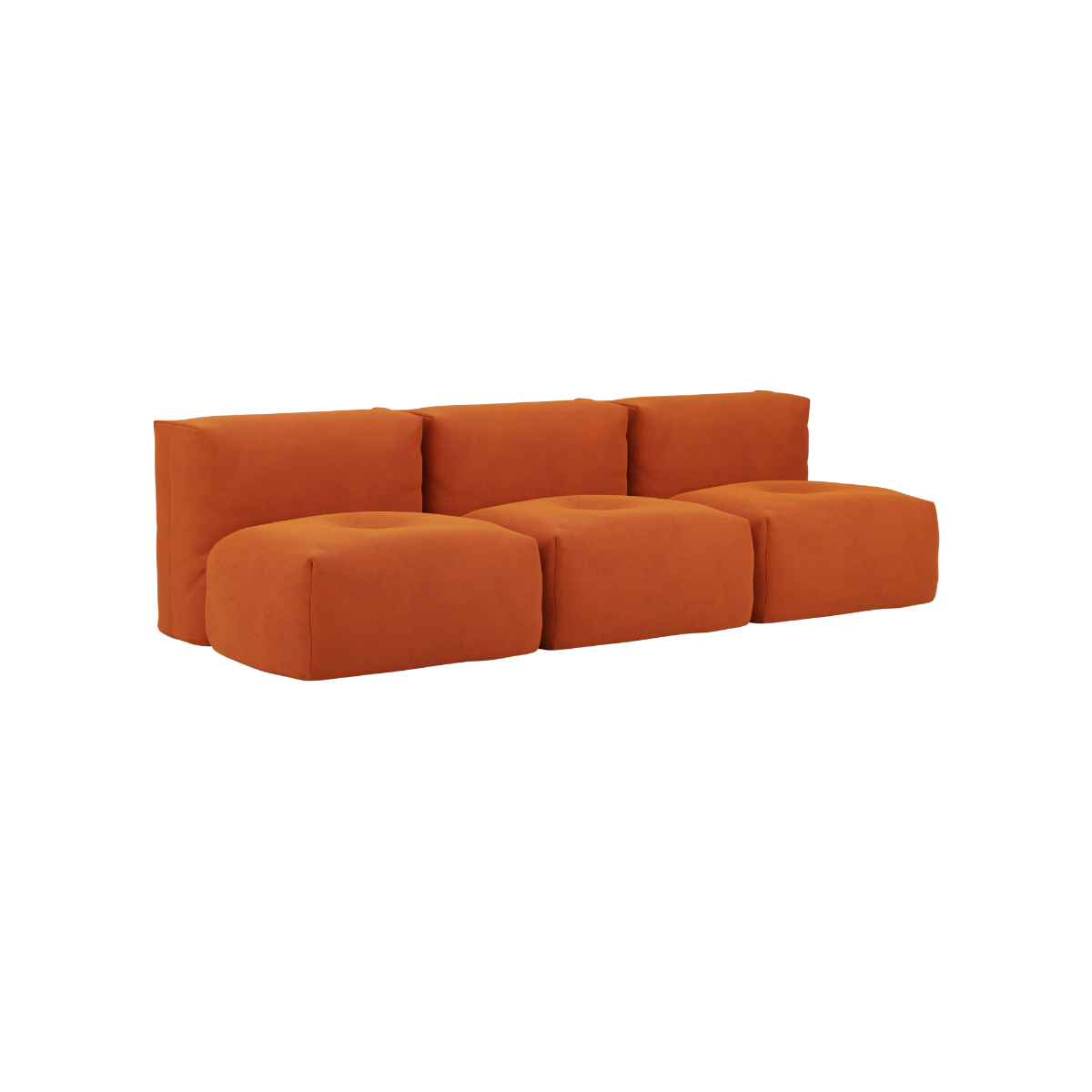 Orange Jaquard Soft Sofa Indoor 3-personers sofa uden puf med blødt, modulært design og tekstilbetræk.