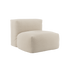Soft Sofa Indoor sæde i blødt Teddy Beige stof med rundet, modulær form og lav siddehøjde.