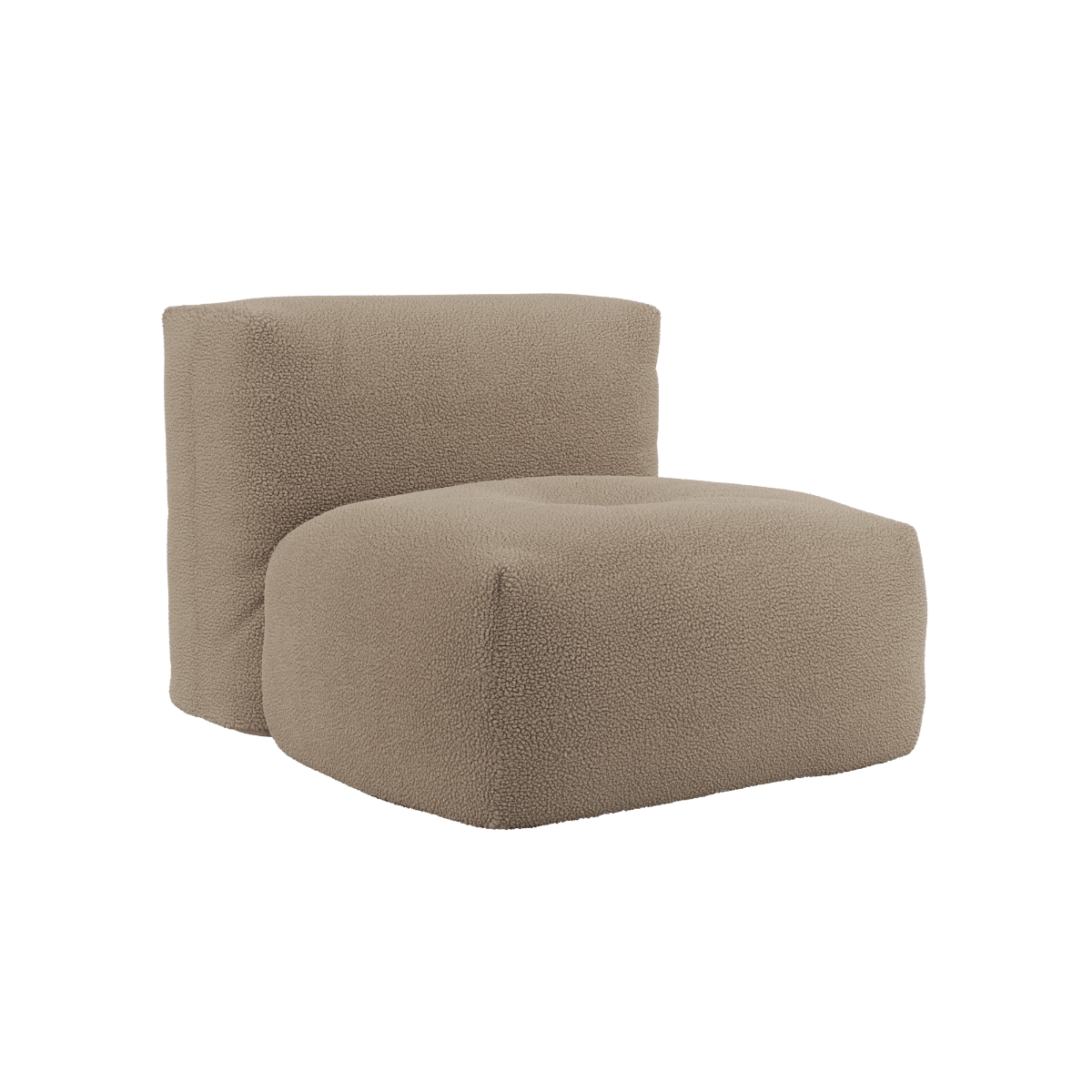 Soft Sofa Indoor modulsofa sæde i Teddy Brown polyester med blødt, tekstureret betræk.