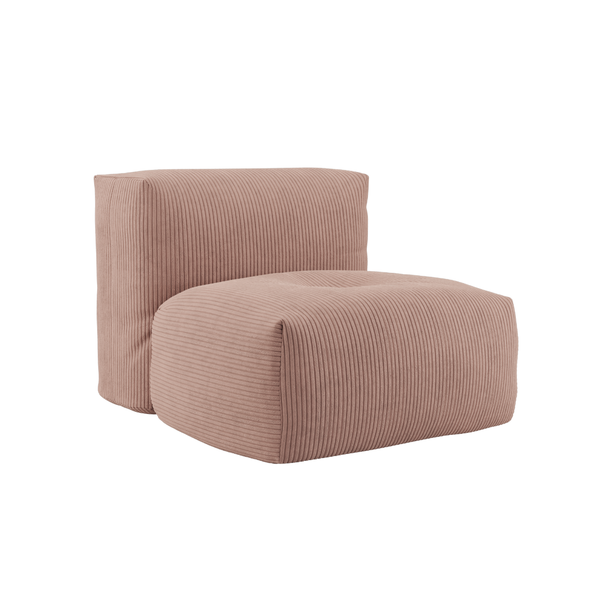Soft Sofa Indoor sæde i blød Corduroy Rose tekstil uden stel, modulært design til indendørs brug.