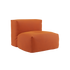 Soft Sofa Indoor sæde i orange Jaquard tekstil med blødt, modulært design og polstret overflade.