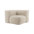 Soft Sofa Indoor hjørnesofa i blødt Teddy Beige tekstil med modulær opbygning og lav ryg.