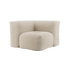 Soft Sofa Indoor hjørnesofa i blødt Teddy Beige stof med modulært design og lav siddehøjde.