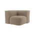 Soft Sofa Indoor hjørnesofa i blødt Teddy Beige stof uden stel, modulær og indendørs brug.