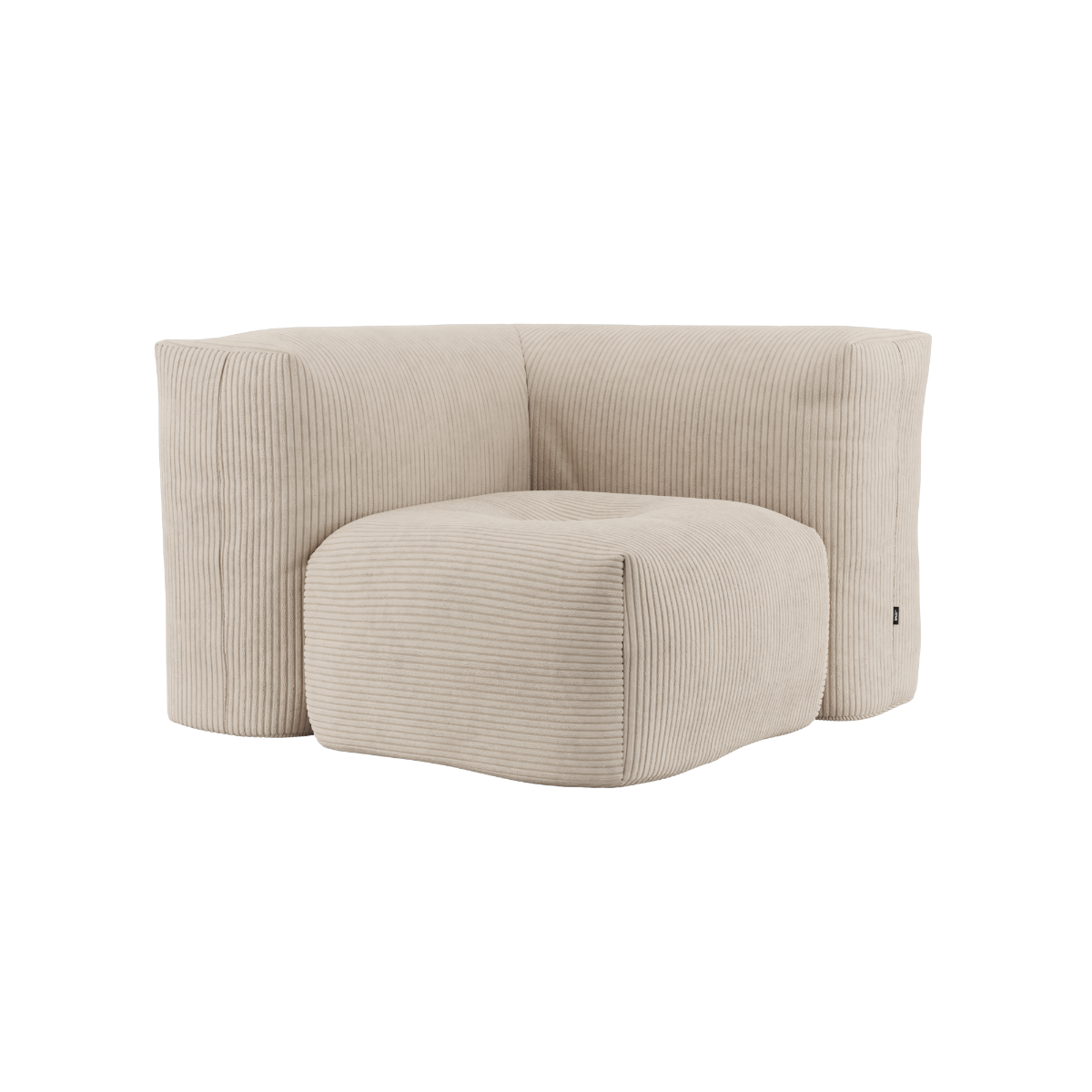 Soft Sofa Indoor hjørnesofa i blød corduroy i rosa farve med modulær, boneless design.