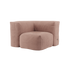 Soft Sofa Indoor hjørnesofa i rosa corduroy stof med bløde, modulære puder.
