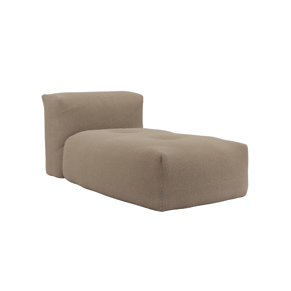 Soft Sofa Indoor Lounger i blødt Teddy Brown polyesterstof uden stel, modulær og formbar sofa.