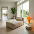Soft Sofa Indoor Lounger i blødt stof med modulært design og lav siddehøjde.