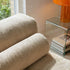 Soft Sofa Indoor Lounger i blødt stof, modulær indendørs sofa uden stel i neutral farve.