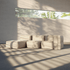 Soft Sofa Indoor Lounger i olivengrøn corduroy med blødt, modulært design uden stel.