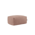 Soft Sofa Indoor pouf i rosa Corduroy bredriflet fløjl med lav højde og bløde kanter.