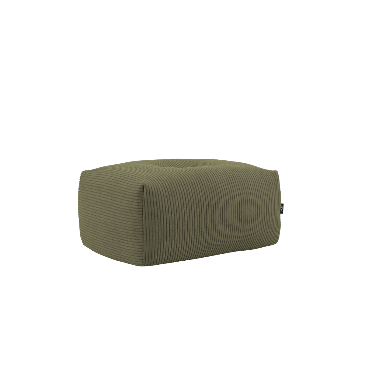 Soft Sofa Indoor pouf in olive green corduroy fabric with soft, rounded shape and no visible frame.