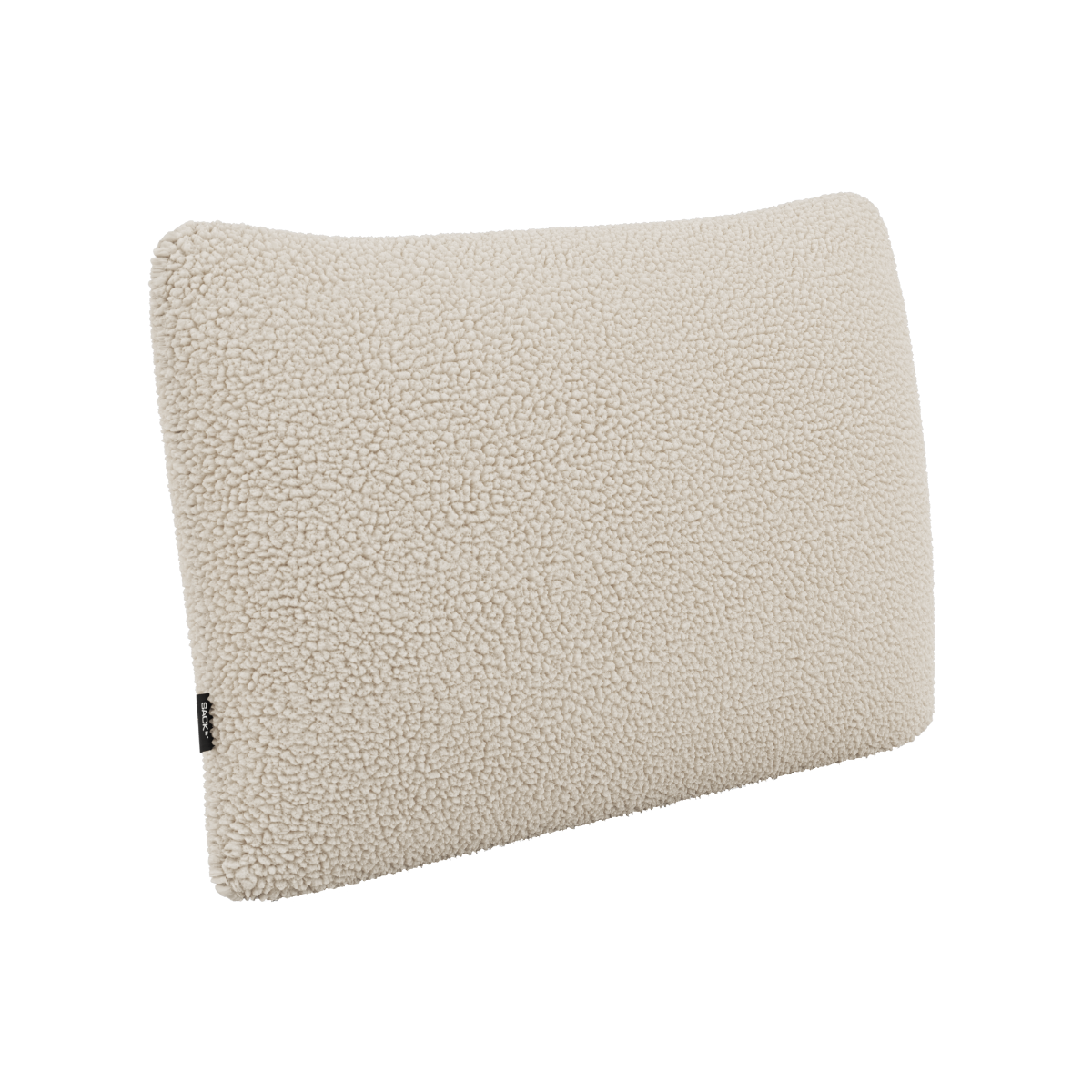 Rektangulær pude i Teddy Beige tekstil med koldskum, til indendørs brug på Soft Sofa Indoor.
