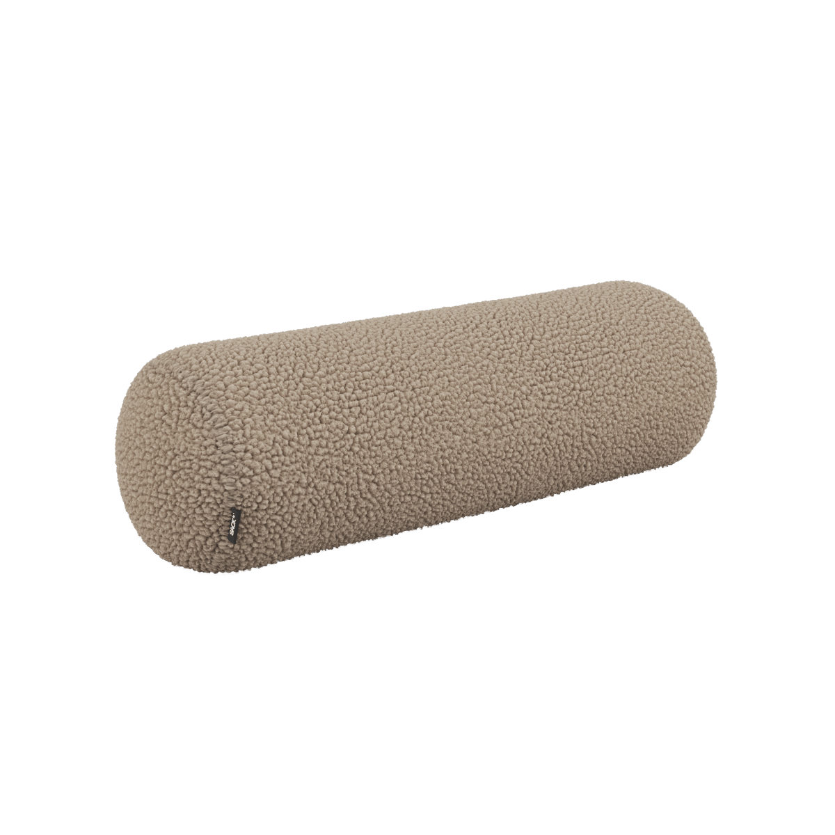 Aflang bolsterpude i Teddy Brown polyesterstof til indendørs brug på Soft Sofa Indoor.