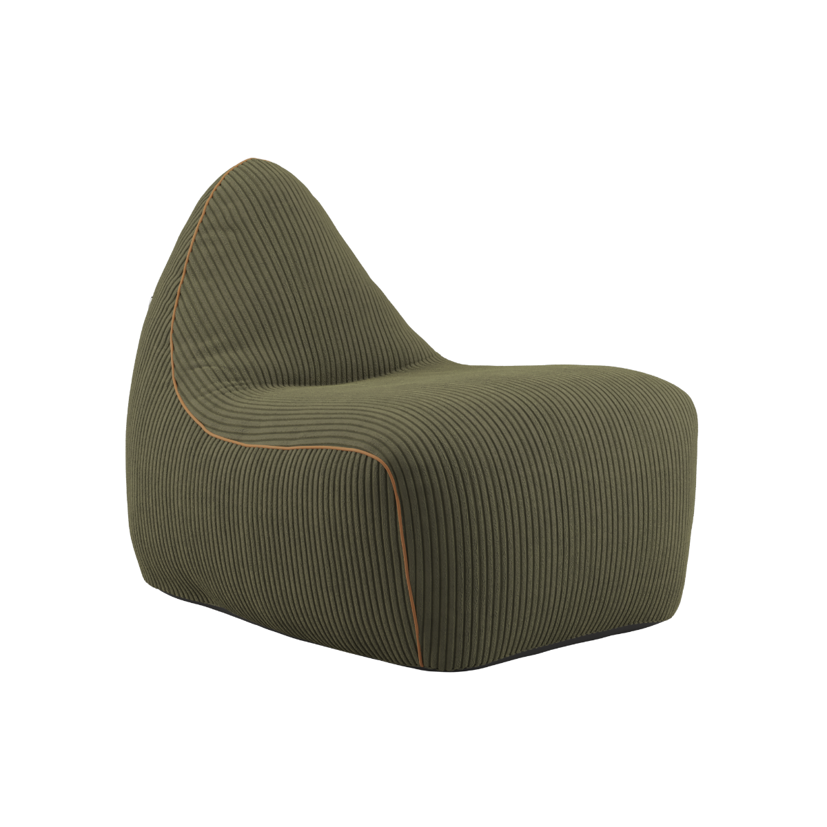 SACKit Chair Indoor sækkestol i olivengrøn corduroy med rund, blød form og lav ryg.