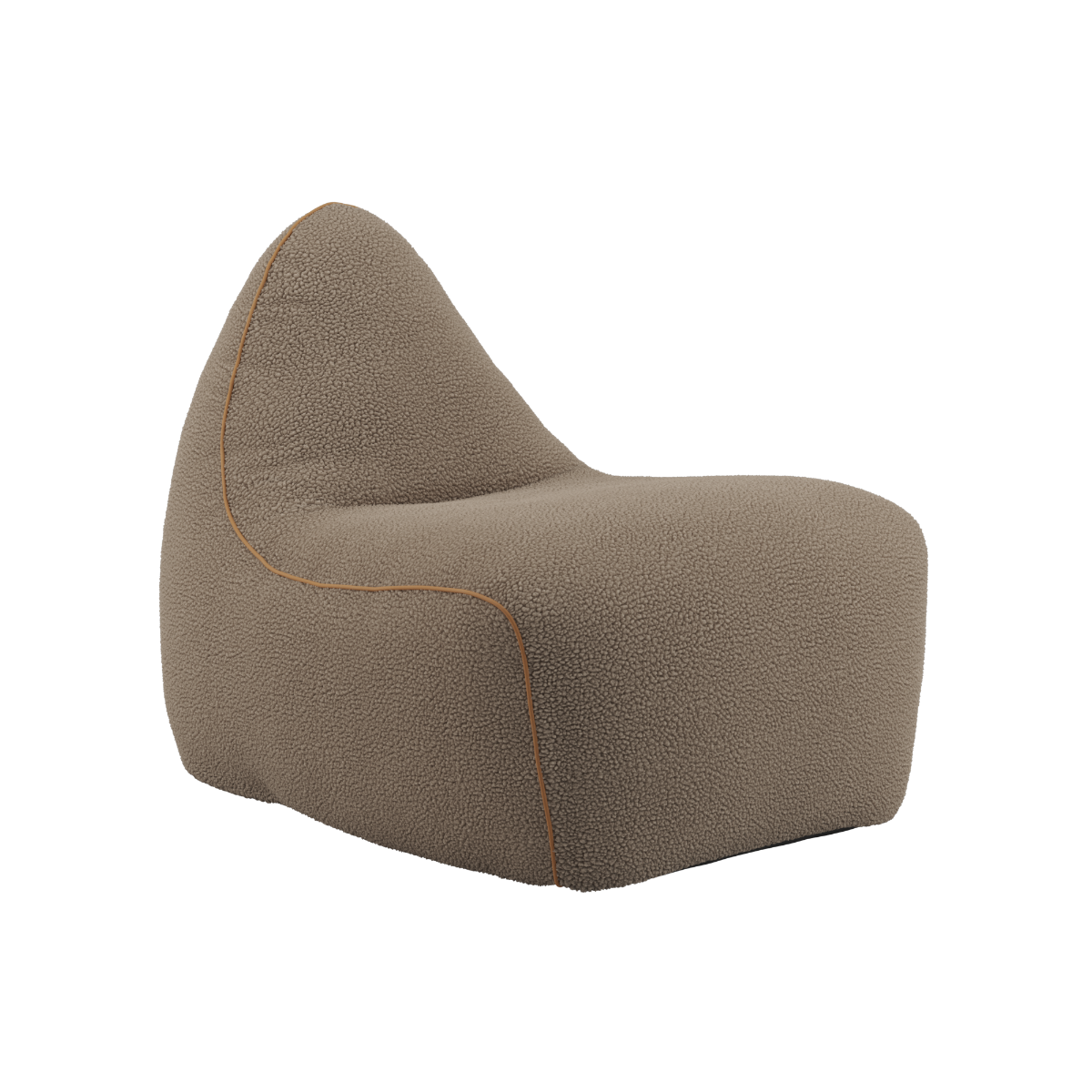 SACKit Chair Indoor sækkestol i rund form med blødt Teddy Brown stof og skumfyld.