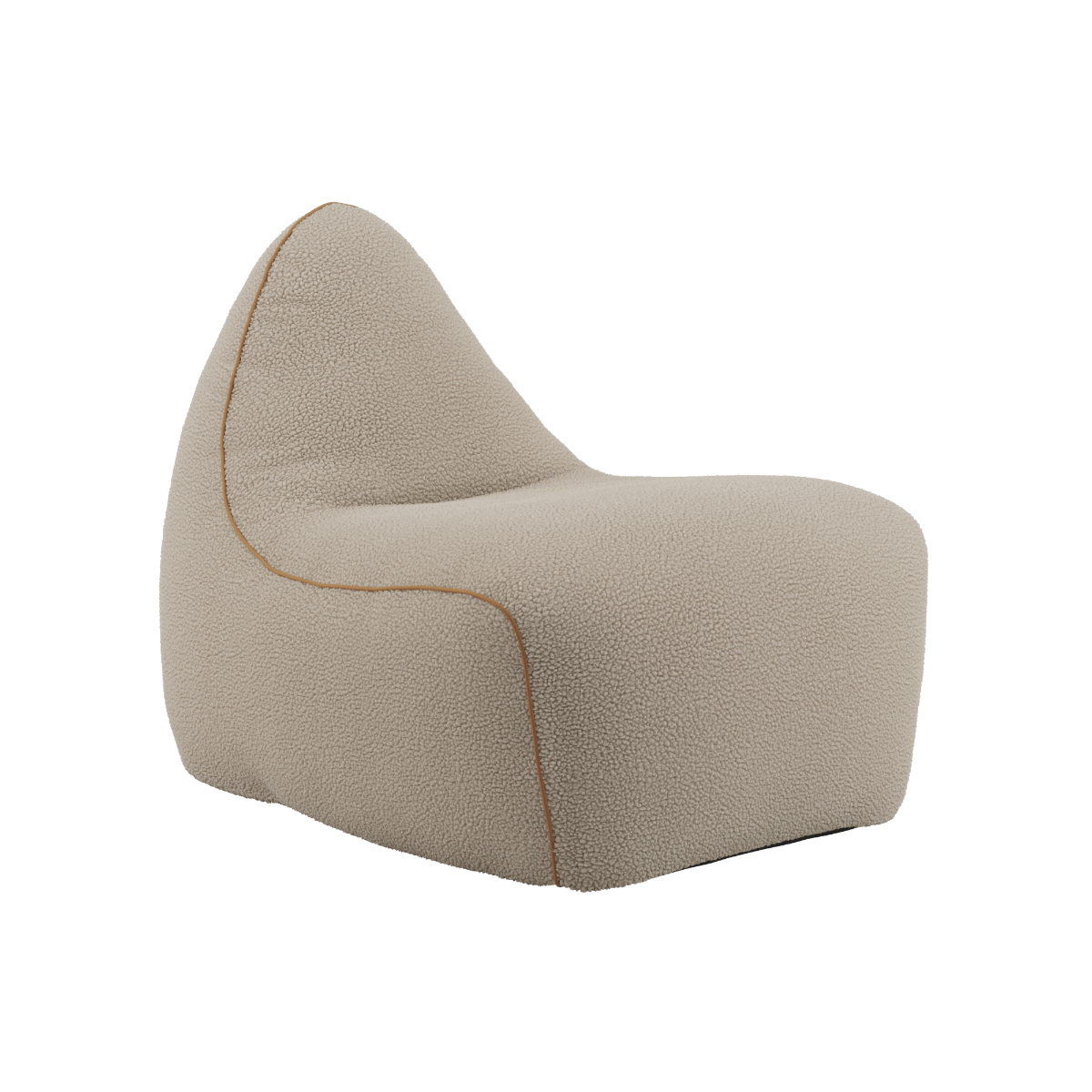SACKit Chair Indoor sækkestol i rund form med Teddy Beige stof og blød skumfyldning.