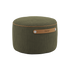 SACKit Pouf Indoor i olivengrøn corduroy med rund form og lav højde.