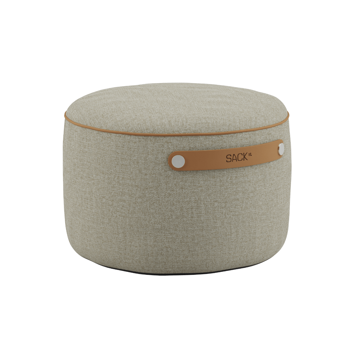 SACKit Pouf Indoor i Cosmo Beige tekstil med rund form og blødt skumfyld.