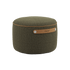 SACKit Pouf Indoor i Cosmo Olive tekstil med rund form og lav højde.