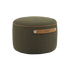 SACKit Pouf Indoor i Cosmo Olive stof med rund form og skumfyld, brugbar som fodstøtte eller puf.