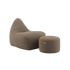 SACKit Chair & Pouf Indoor i Teddy Brown tekstil, sækkestol og puf med blød komfort.