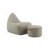 SACKit Chair & Pouf Indoor i beige Cosmo tekstil, sækkestol med tilhørende puf i blødt design.